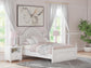 Kozlani  Upholstered Panel Bed, Dresser And Mirror