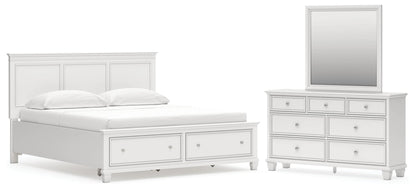 Fortman California  Panel Storage Bed, Dresser And Mirror