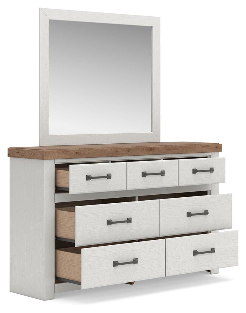 Savonport Queen Panel Storage Bed. Dresser, Mirror and Nightstand