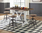 Mesa de comedor de altura de mostrador Valebeck y 4 taburetes