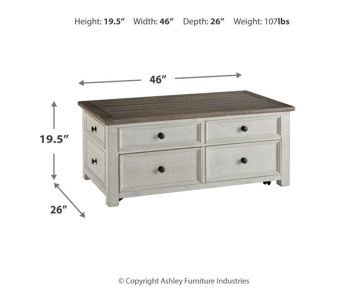 Mesa de cóctel elevable Bolanburg