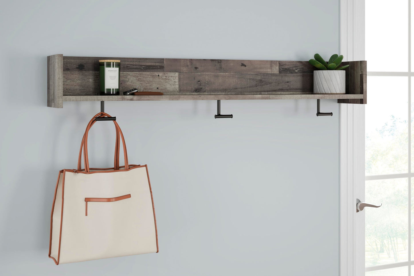 Perchero de pared con estante Neilsville