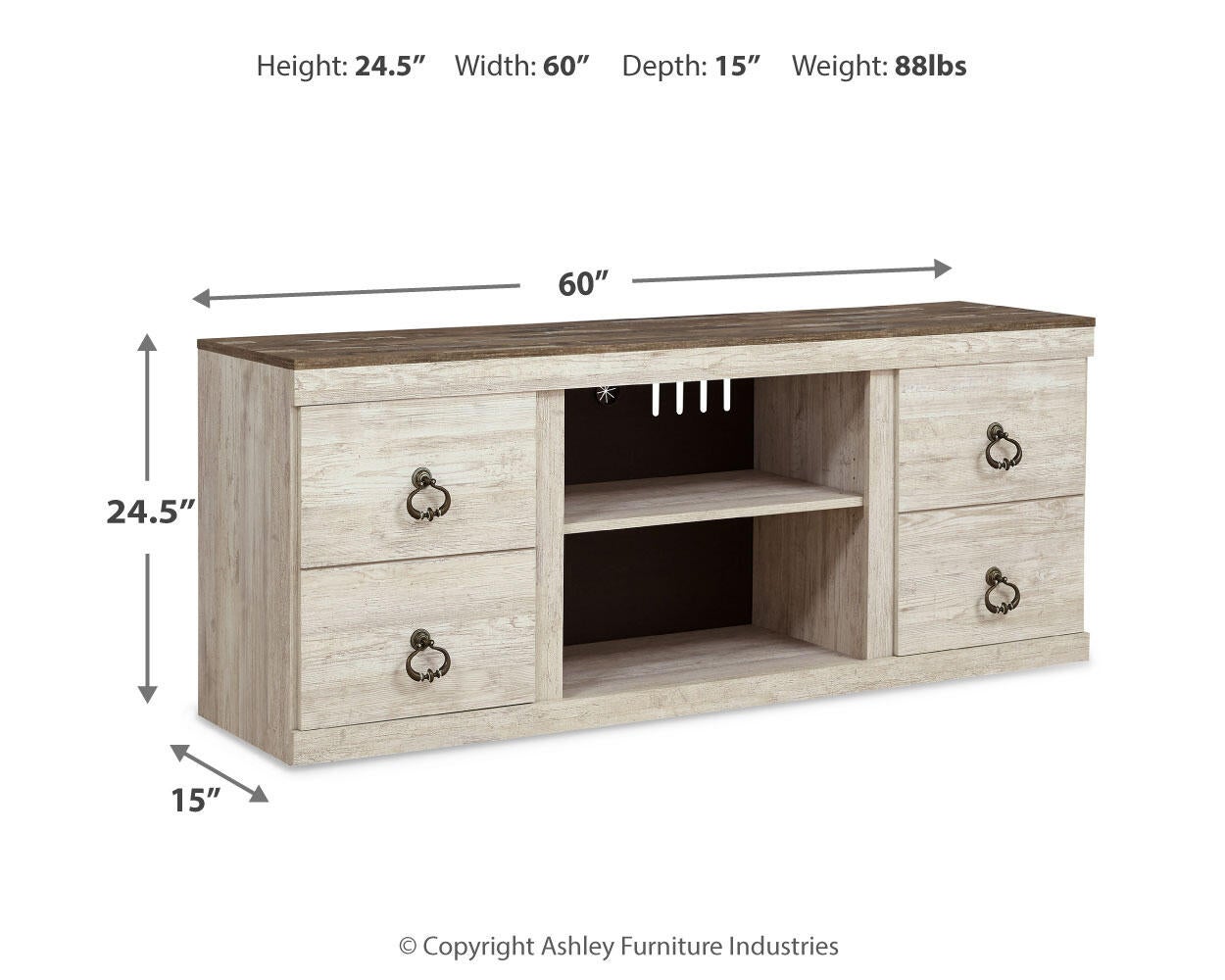 Mueble para TV LG Willowton con opción de chimenea