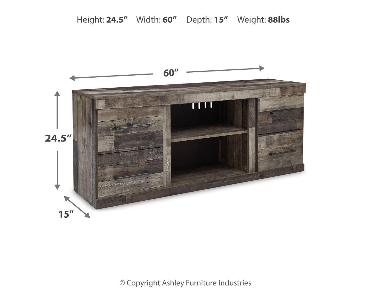 Mueble para TV LG Derekson con opción de chimenea