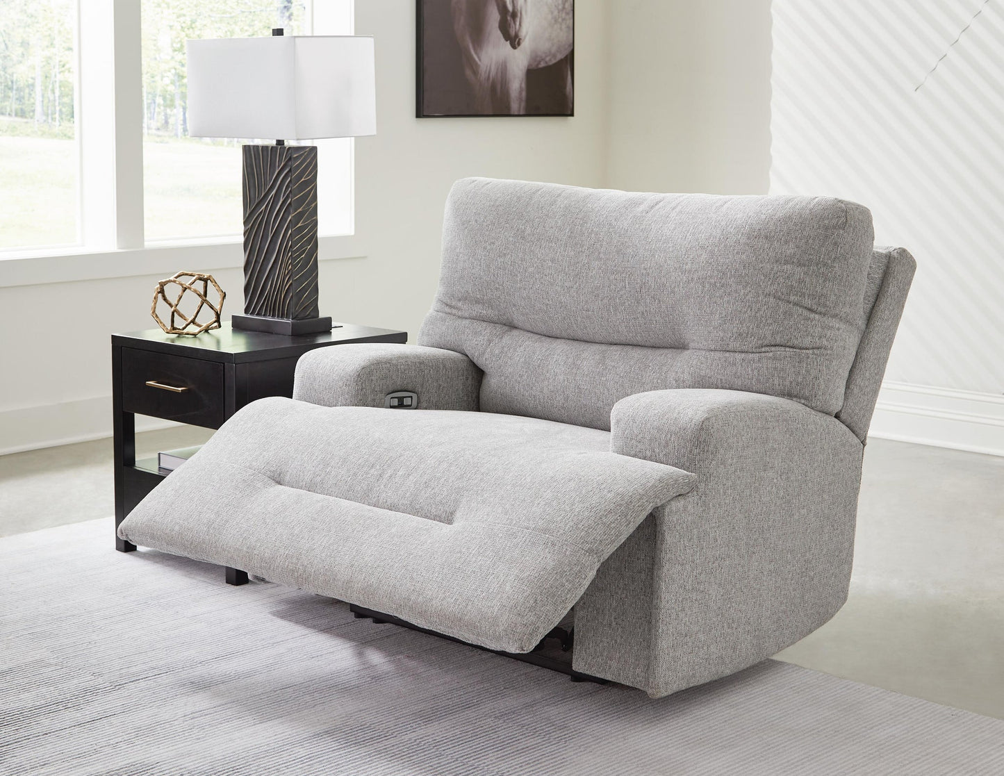 Sillón reclinable eléctrico con asiento ancho Acklen Place
