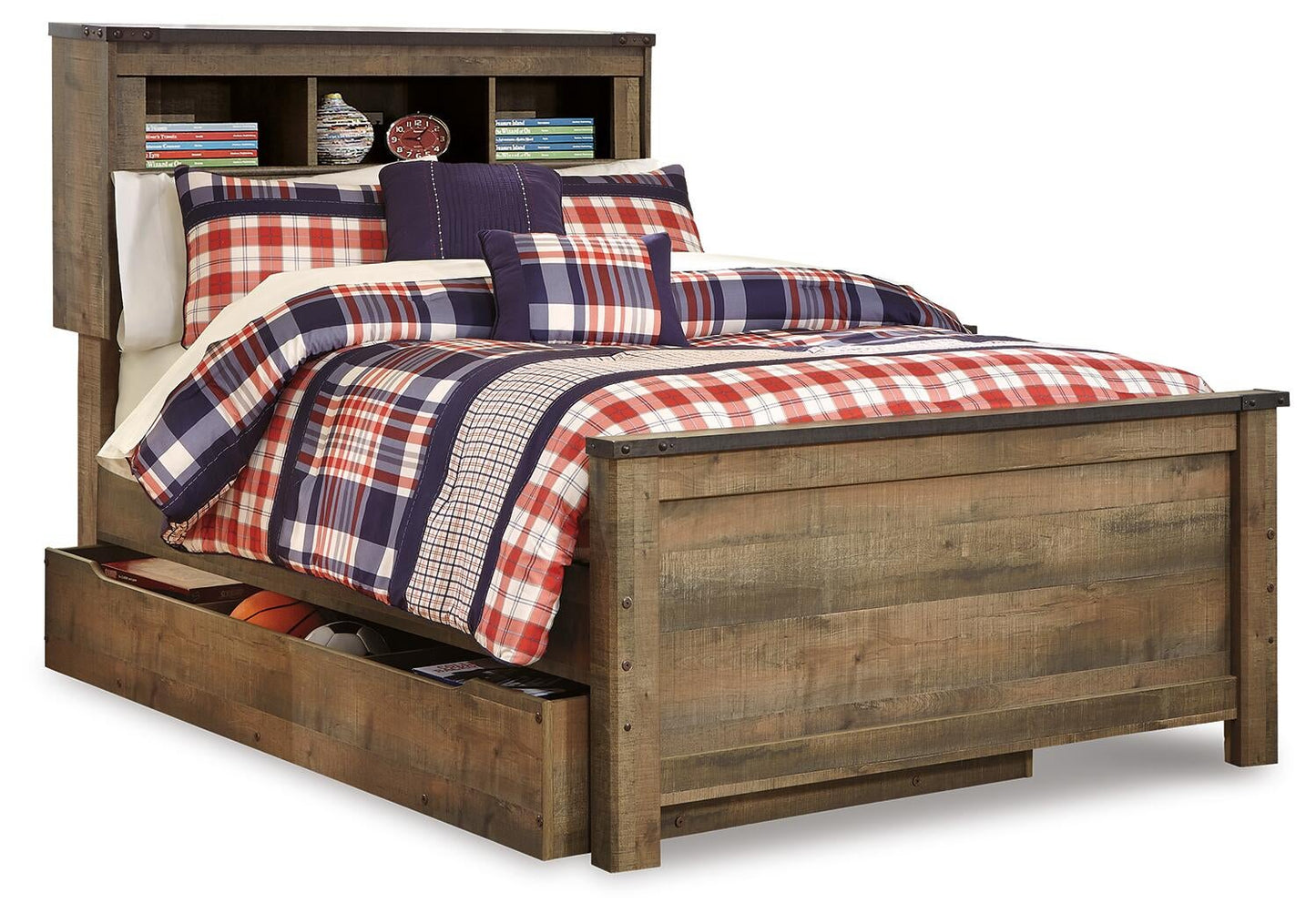 Cama-librería Trinell con almacenamiento