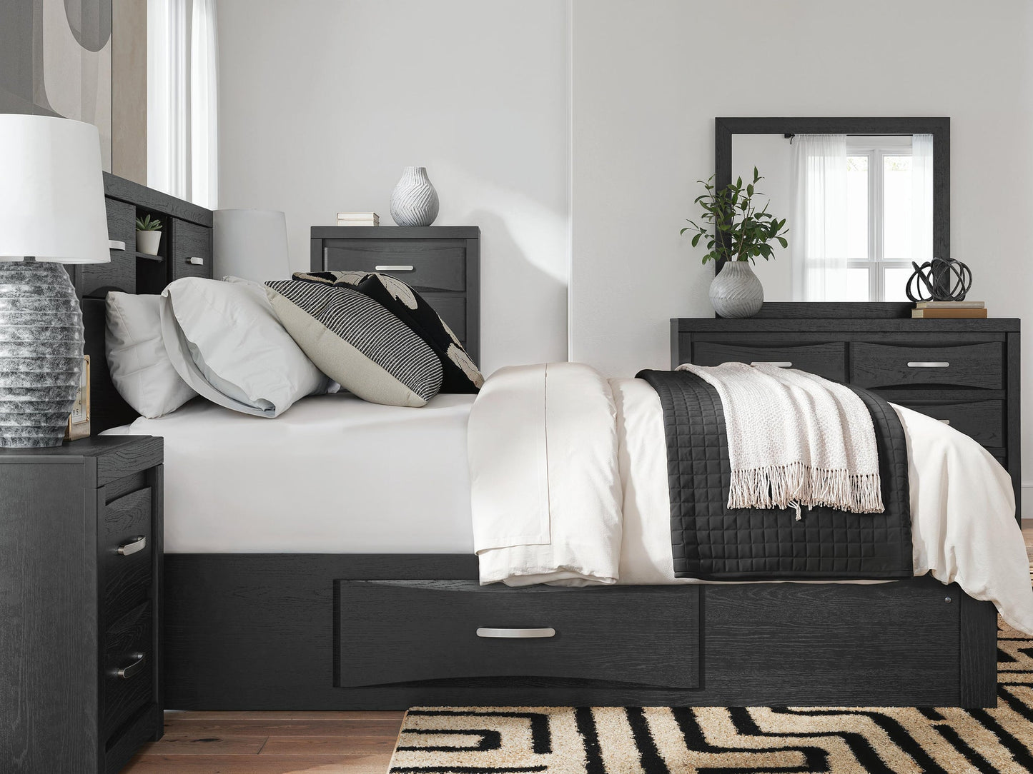 Stabotta Queen Bookcase Bed with Storage